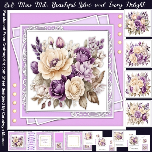 8x8 Mini Kit, Beautiful Lilac and Ivory Delight