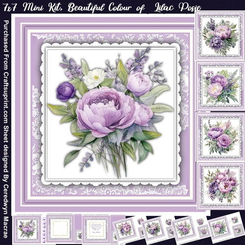 7x7 Mini Kit, Beautiful Colour of Lilac Posie