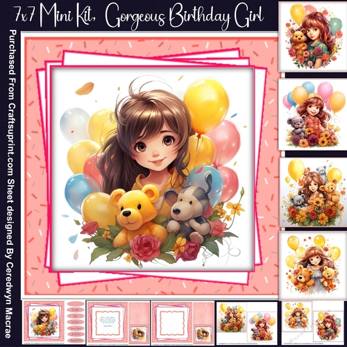 7x7 Mini Kit, Gorgeous Birthday Girl 