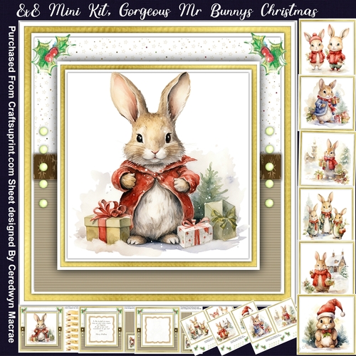 8x8 Mini Kit, Gorgeous Mr Bunnys Christmas,