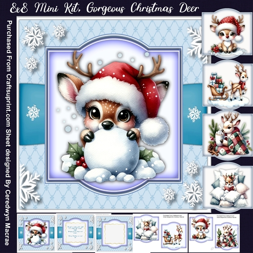 8x8 Mini Kit, Gorgeous Christmas Deers