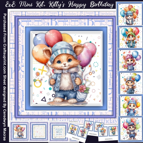 8x8 Mini Kit, Kittys Happy Birthday