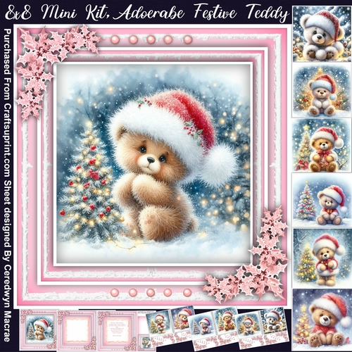 8x8 Mini Kit, Adorable Festive Teddies