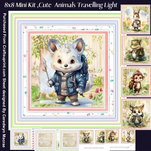 8x8 Mini Kit, Cute Animals Travelling Light