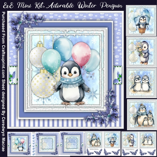 8x8 Mini Kit, Adorable Winter Penguins