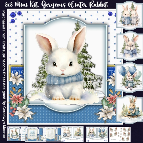 8x8 Mini kit, Gorgeous Winter Rabbit