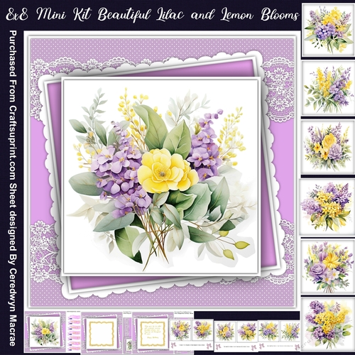 8x8 Mini Kit, Beautiful Lilac and Lemon Blooms