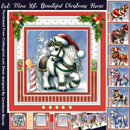 8x8 Mini Kit, Beautiful Christmas Horse 