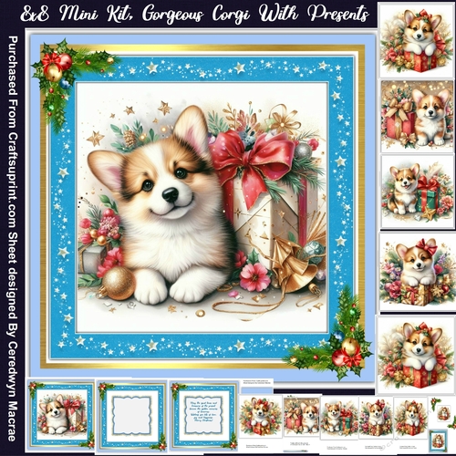 8x8 Mini Kit, Gorgeous Corgi With Presents , 1