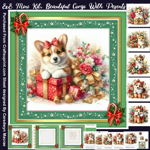 8x8 Mini Kit, Beautiful Corgi With Presents , 2