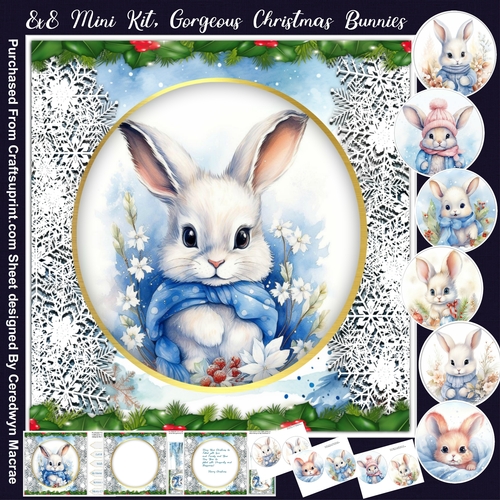 8x8 Mini Kit, Gorgeous Christmas Bunnies
