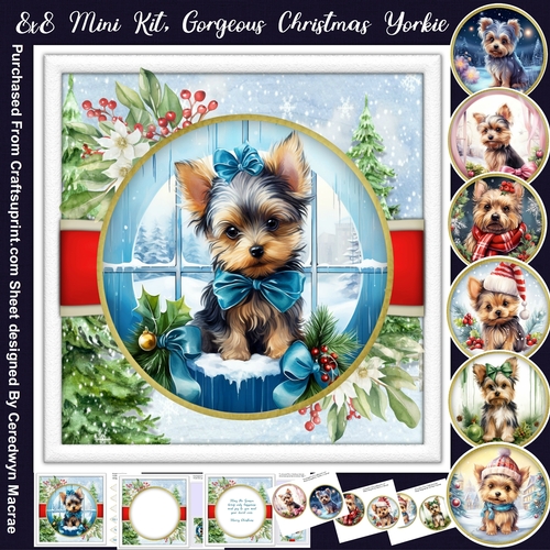 8x8 Mini Kit, Gorgeous Christmas Yorkie