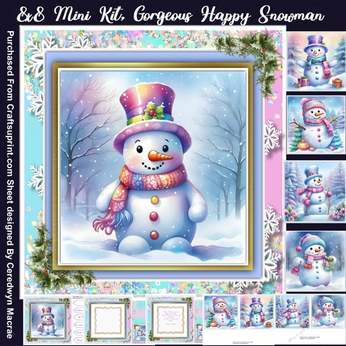 8x8 Mini Kit, Gorgeous Happy Snowman
