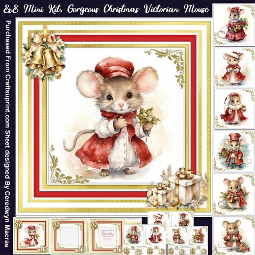 8x8 Mini Kit, Gorgeous Christmas Vintage Mouse