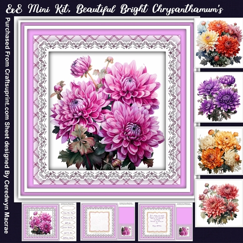 8x8 Mini Kit, Beautiful Bright Chrysanthemums