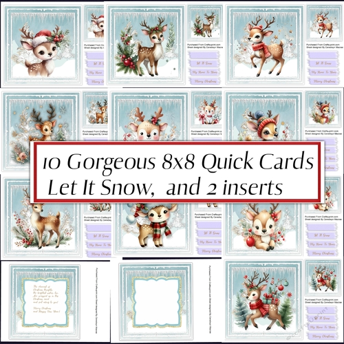 10 Gorgeous 8x8 Quick Cards , Let I Snow, and 2 inserts