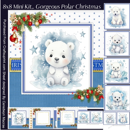8x8 Mini Kit , Gorgeous Polar Christmas 