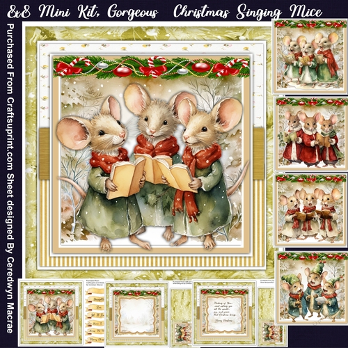 8x8 Mini Kit, Gorgeous Christmas Singing Mice