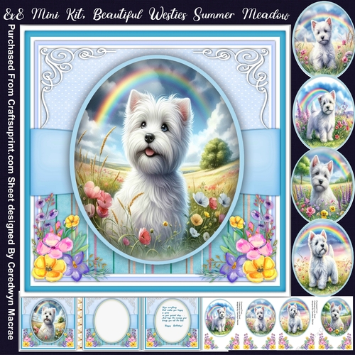 8x8 Mini Kit, Beautiful Westies Summer Meadow