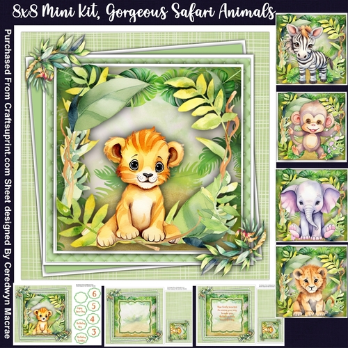 8x8 Mini Kit , Gorgeous Safari Animals