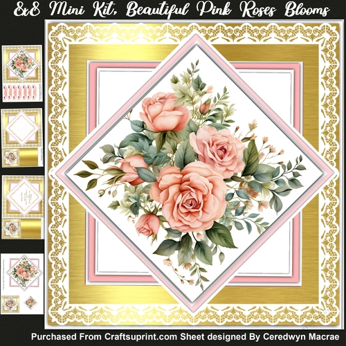 8x8 Mini Kit, Beautiful Pink Roses Blooms