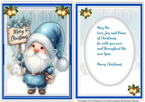 A5 Gorgeous Christmas Gnome with Verse Insert 1