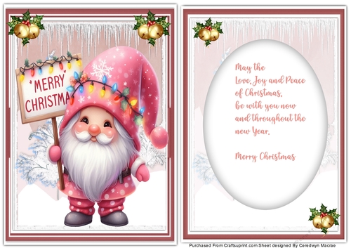 A5 Gorgeous Christmas Gnome with Verse Insert 2