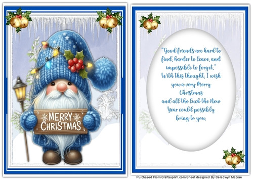 A5 Gorgeous Christmas Gnome with Verse Insert 6