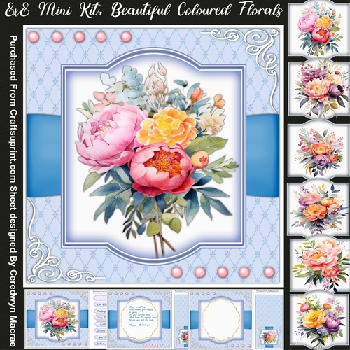 8x8 Mini Kit, Beautiful Coloured Florals