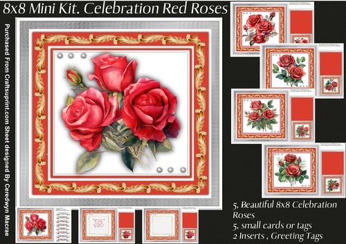 8x8 Mini Kit, Celebration Red Roses