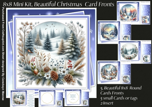 8x8 Mini Kit, Beautiful Christmas Card Fronts 