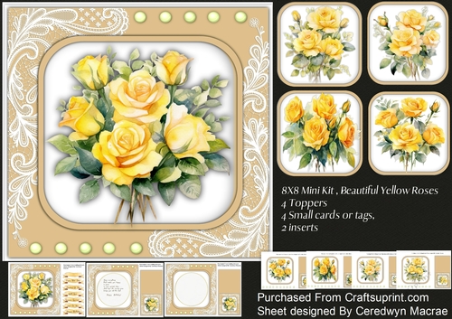 8x8 Mini Kit, Beautiful Yellow Roses