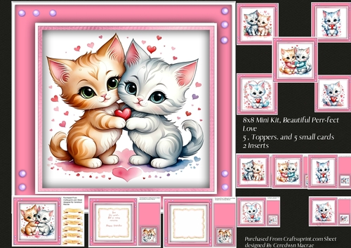 8x8 Mini Kit, Beautiful Purr-fect  Love 