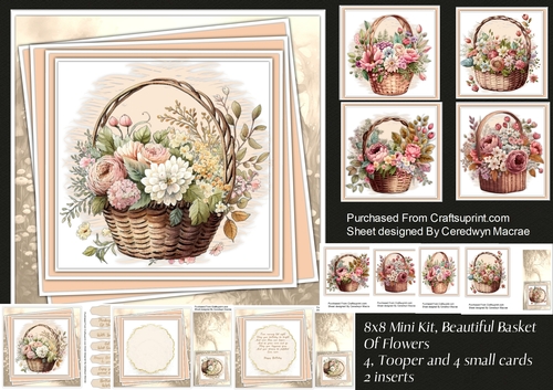 8x8 Mini Kit, Beautiful Basket of Flowers 