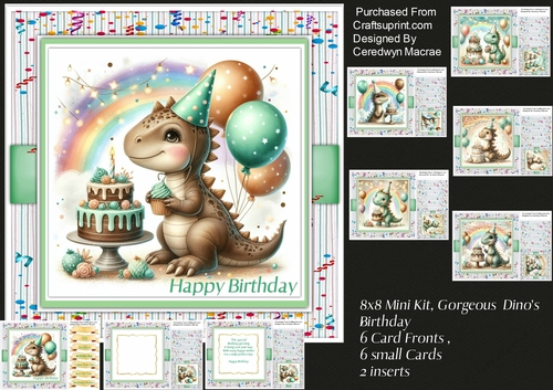 8x8 Mini Kit , Gorgeous Dinos Birthday 