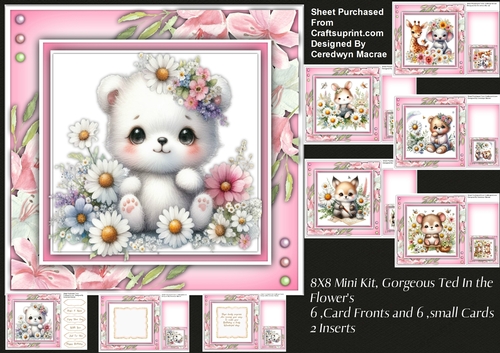 8x8 Mini Kit, Gorgeous Ted in The Flowers