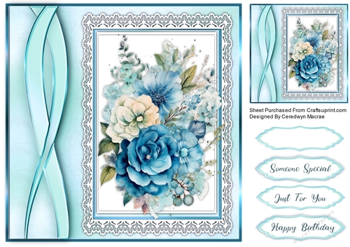 8x8 Beautiful Blue Florals