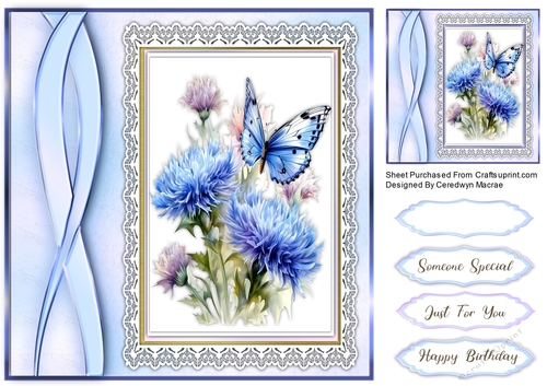 8x8 Beautiful Cornflower Blue