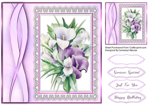 8x8 Beautiful Orchids and Calla Lilys