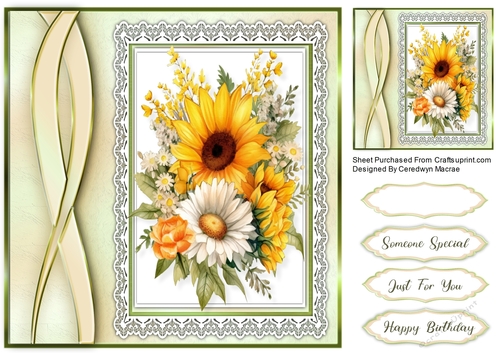 8x8 Beautiful Sunflowers and Daisys