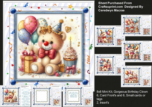 8x8 Mini Kit, Gorgeous Birthday Clown