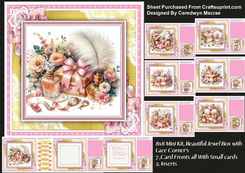 8x8 Mini Kit, Beautiful Jewel Box with corner Lace 