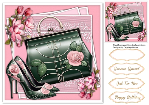 8x8 Quick card Beautiful Shoes and Bag 1
