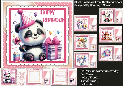 8x8 Mini Kit, Gorgeous Birthday Fun Cards 
