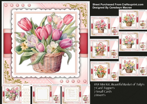 8x8 Mini Kit, Beautiful Basket Of Tulips