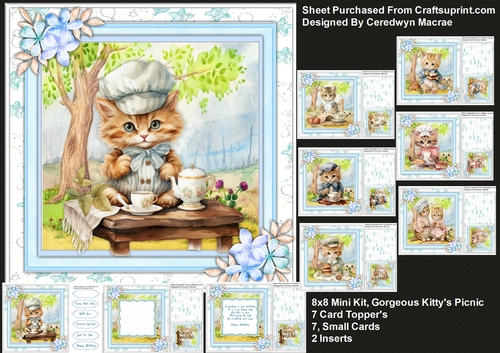 8x8 Mini Kit, Gorgeous Kittys Picnic