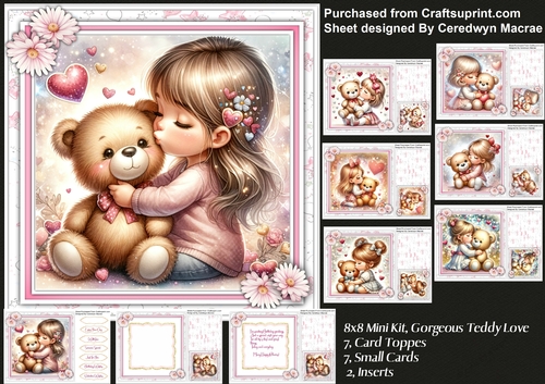 8x8 Mini Kit, Gorgeous Teddy Love 