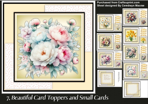 7, Beautiful Card Toppers with Small Cards 