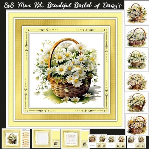 8x8 Mini Kit, Beautiful Basket of Daisys