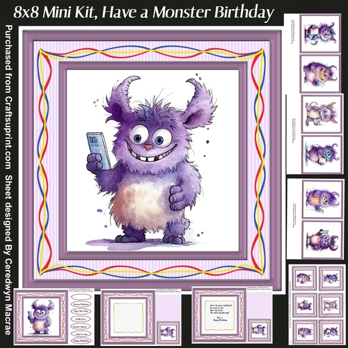 8x8 Mini Kit, Have a Monster Birthday